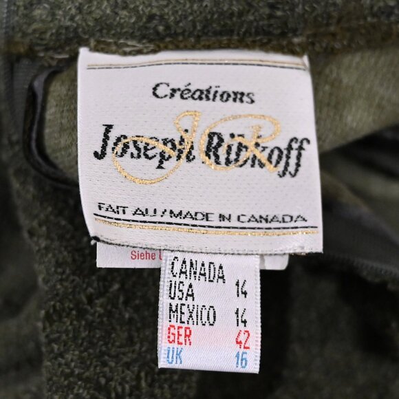 Joseph Ribkoff Size 14 Vintage Forest Green Textured Midi Dress - Picture 7 of 12